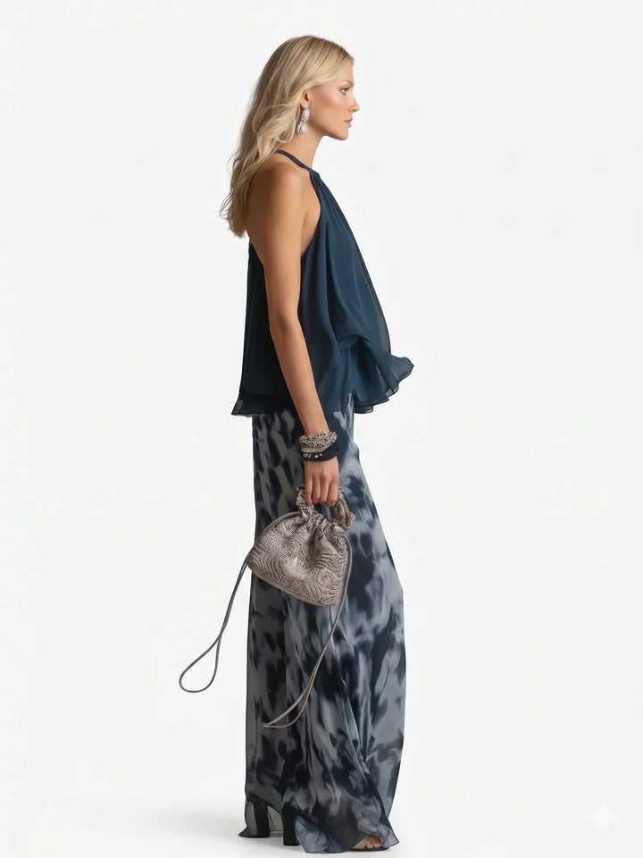 Completo elegante due pezzi in chiffon