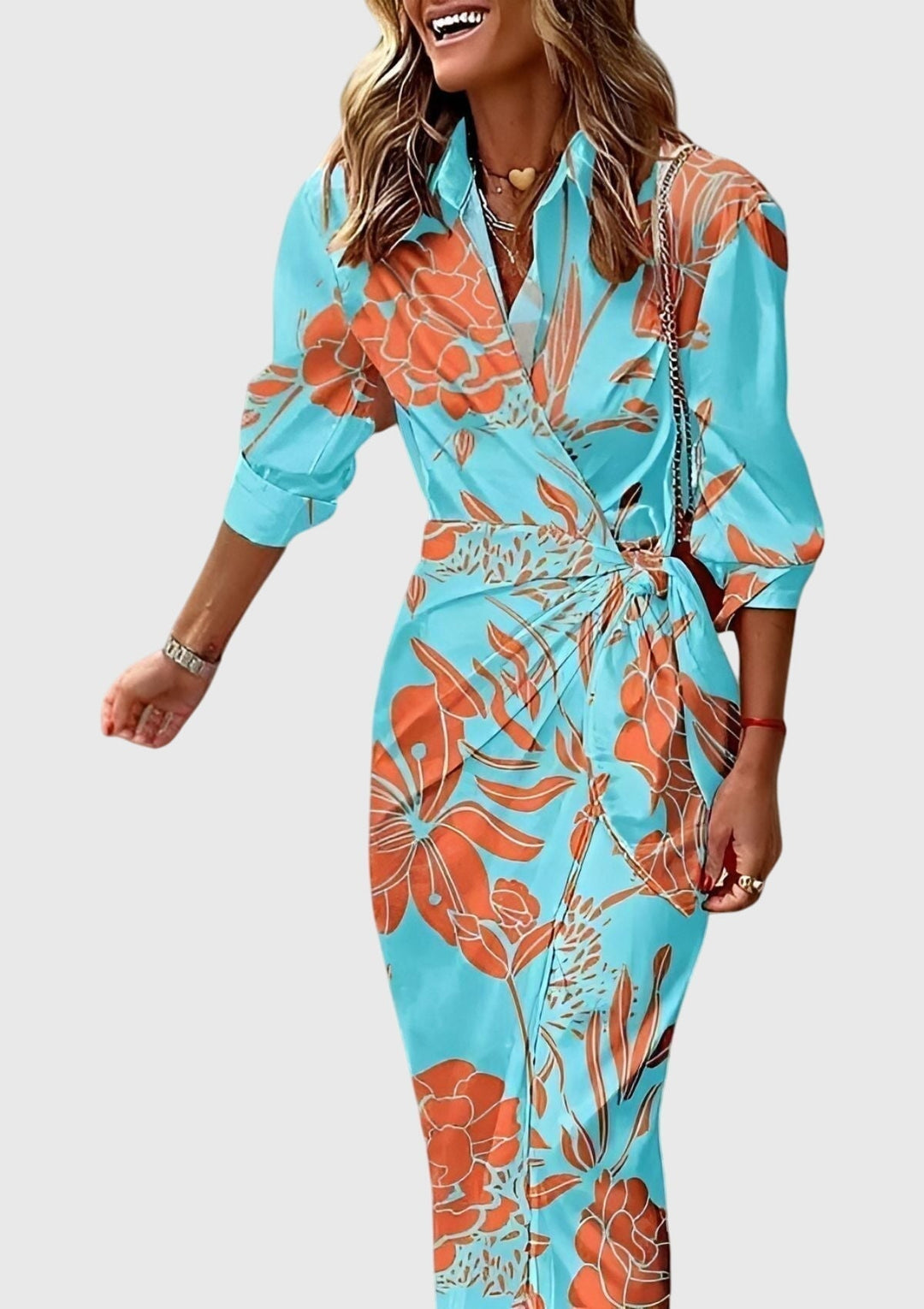 Everly | Abito Elegante Avvolgente con Stampa