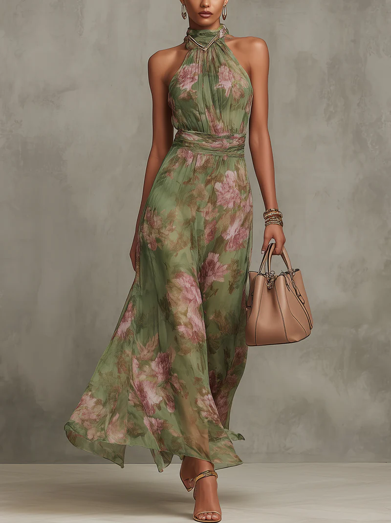 La Scintilla | Abito Lungo Elegante Floreale Élise